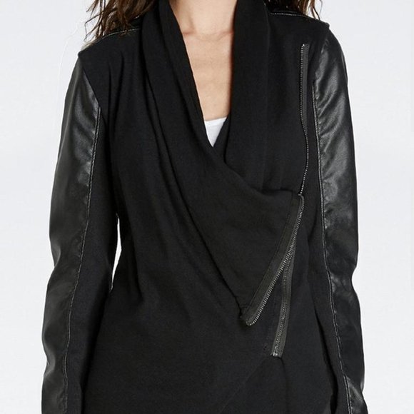 Vegan Leather Blank NYC DRAPED LEATHER JACKET - Picture 9 of 10